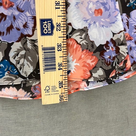 Rebecca Taylor V-Neck Silk Floral Ruffled Sleeve Dress Size 0 - Picture 4 of 9